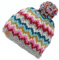 GURU SHOP Bommelmütze aus Nepal, Mütze aus Schurwolle, Wintermütze, Herren/Damen, Grau/pink, Size:One Size