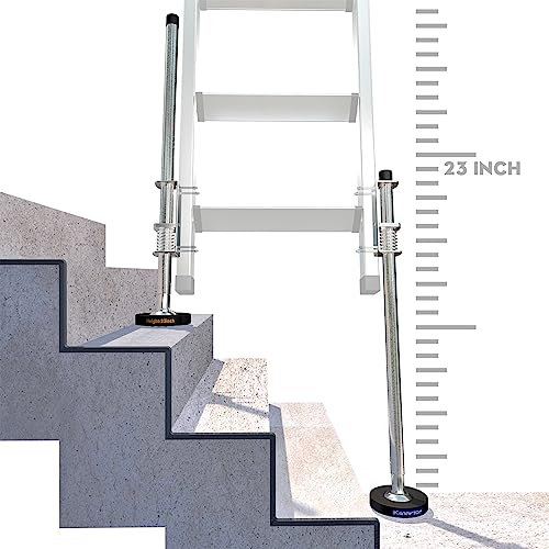 KARRYTON 58,4 cm Leiter-Nivellierer für Typ II, I und IA Verlängerungsleitern bis zu 81,3 cm, mit rutschfestem Gewinde und verstellbaren Verlängerungsleiterbeinen für Treppen und alle Oberflächen,