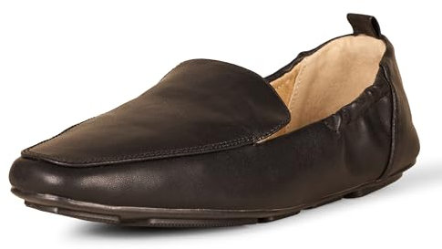 Amazon Essentials Mocasines Suaves sin Cordones con Punta Cuadrada Mujer, Negro Cuero de Imitación, 39 EU