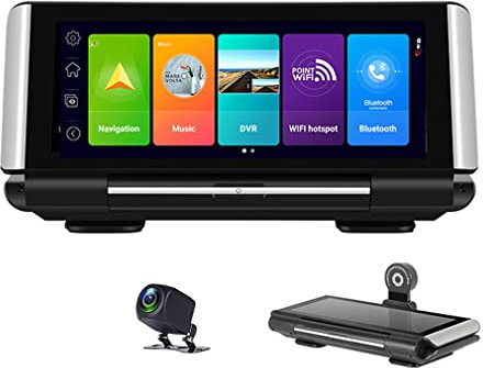 ESHILP 7 inch Full screen IPS Touch, 4G Car Dashboard DVR Dash Cam,Rear View Android 8.1 Mirror wifi GPS Navi ADAS Bluetooth music Dual Lens FHD 1080P Video recorder