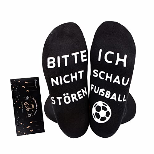 Himozoo Neuartige Lustige Socken Fussball Geschenke 'BITTE NICHT STÖREN, ICH SCHAUE FUSBALL' Funny Socks für Männer Frauen Fußballliebhaber Geschenke (Schwarz)