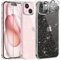 AROYI 5 in 1 Clear Glitter Case Compatible with iPhone 15 Case with 2 Tempered Glass Screen Protector and 2 Camera Lens Protector, Soft Bumper Sparkle Bling Women Girls Phone Case for iPhone 15 6.1