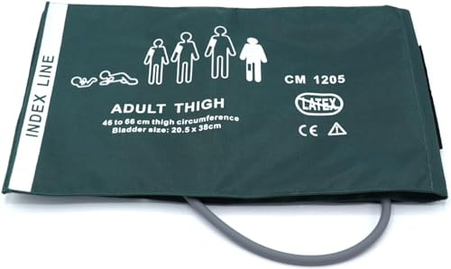 Universal NIBP Cuff for Thigh, 46-66 cm Single Tube Reusable Nylon Dark Green Replacement Blood Pressure Cuff, No Connector