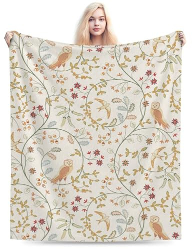 Zeleda Eulen-Fleece-Decke, Weich, Warm, Plüsch, 127 x 152.4 cm, Casual, 07, Indoor-Aktivitäten, 1 Count