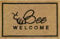 Natural Coir 60cm x 40cm heavy duty doormats with rubber base with funny message (bee welcome)
