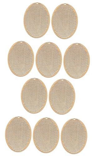 NUOBESTY 10 Stk Kreuzstich-Holzstücke digitaler Notizblock Holz Baumscheiben Nadel- und Fadenset Halsketten handgefertigter Kreuzstich-Holzchip DIY-Kreuzstich-Chip-Anhänger Herzförmig leer