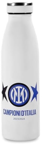 Inter - Borraccia Celebrativa 20° Scudetto 2024 Termica in Acciaio Inox, 500 ml - Mantiene Fredde le Bevande Fredde per 24 Ore e Calde per 12 Ore Prodotto Ufficiale FC Internazionale Milano