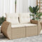 Juroupi Gartensofa mit Kissen 2-Sitzer GartenmöBel Terrassensofa Outdoor Sofa Balkon Outdoor Couch Loungesofa Outdoor Beige Poly Rattan - 366080