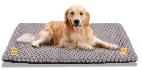 XIAPIA Selbstheizende Decke Katze & Hunde, Flauschig Selbstwärmende Katzendecke ohne Kabel, Wärmedecke Heizdecke ohne Strom, Washbar Thermodecke Katzenkissen (Grau, 90 * 60)