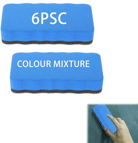 CZNBZIU Whiteboard Schwamm Whiteboard Eraser 6 Trockener Radiergummi Mit Dickem Filzpad Mikrofaser Whiteboard Reiniger Für Folienstift Memoboard Schreibtafel