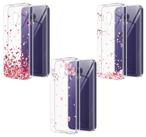 KJYLPO 3 Stück Hülle für Nokia 235 4G 2024/Nokia 220 4G 2024, Dünne Weiche TPU Silikon Transparent Stoßfest Schutzhülle Durchsichtige Handyhülle Kratzfest Case, Rosa