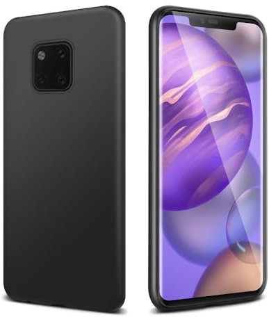 Posdou Hülle für Huawei Mate 20 Pro Handyhülle, Ultradünne Weich TPU Silikon Telefonhülle Kompatible mit Huawei Mate20 Pro, Stoßfest Anti-Scratch Gummi Case Cover für Mate 20 Pro Schutzhülle, Schwarz