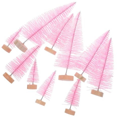 NOLITOY 10stücke Miniatur Weihnachtsbäume Mit Holzsockel Lebensechte Deko Für Weihnachten Partys Und Projekte Tannenbaum Tischdeko Für Festliche Anlässe