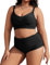 Tuopuda Maillot de Bain Gainant Ventre Plat Deux Pièces Ensembles Bikini Set 4 Pieces Couleurs Unies Haut de Maillot de Bain avec Culotte Taille Haute Swimsuit, Noir, 4XL