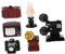 FELTECHELECTR 6-teiliges Miniatur-phonographen-Set Vintage-Kamera Und Plattenspieler Für Puppenhaus-Dekoration Heimdekor-Produkte Feine Handwerkskunst