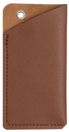 sourcing map Leather Knife Sheath 4.72 x 2.36 Leather Pocket Knife Sheath with Hole for Folding Knife Camping Hunting Outdoors, Brown