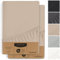 Hausfelder 2er Set Topper Spannbettlaken 180x200cm bis 200x200cm - bis 15cm Steghöhe, 100% Baumwolle Bettlaken 180 x 200 cm bis 200 x 200 cm, Spannbetttuch und Topperbezug Beige