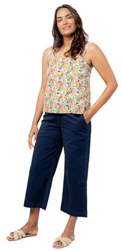 Lily & Me Carrie Cotton Square Neck Vest Sleeveless - White - Size 18