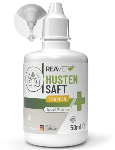 ReaVET Hustensaft Tropfen für Katzen 50ml I Bronchial Liquid I Sekundierend bei Husten & Atemwegsreizungen