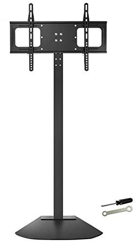 Soportes para TV de Suelo Negros con diseño Compacto, para la mayoría de televisores LCD, LED, OLED, Plasma, Pantalla Plana o Pantalla Curva de 32 a 80, Altura Ajustable y gestió