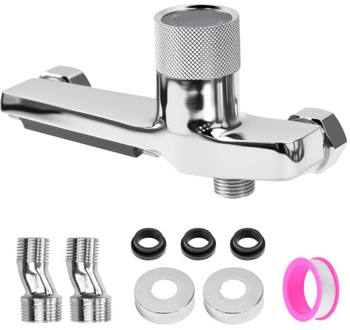 Vunanvu Wasserfall Badewannenarmatur mit Thermostat 2 Auslässen Wannenarmatur Thermostat und Brause Mischbatterie Badewanne Dusche Wasserhahn Badewanne Armatur Chrom für Badezimmer