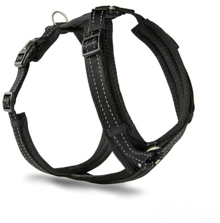 Wolters Hundegeschirr Light Mesh | Brustgeschirr mit Sicherheitsverschlüssen | Farbe Schwarz - Gr. L (56-82 cm)