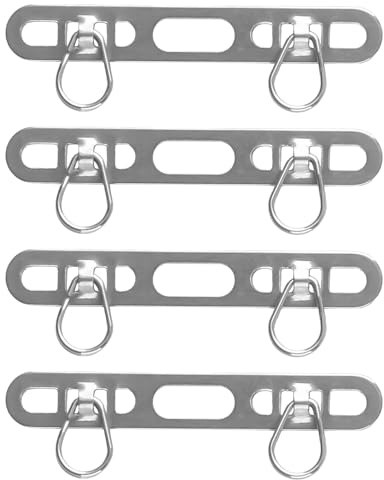 wellrun 4PCS Universal Stainless Steel Phones Tether Tab with Dual Rings,Non Adhesive Metal Phone Lanyard Patch Connector for DIY Phone Strap