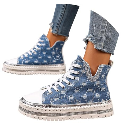 ticticlily Sneaker Damen High Top Turnschuhe Glitzer Sportschuhe mit Pailletten