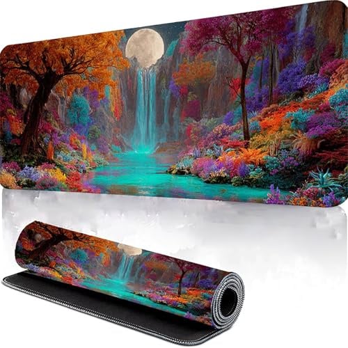 Alfombrilla 1200x600x3mm Ratón Verde Gaming, Mousepad Teclado y Ratón, Mouse Pad Ordenador, Alfombrilla Raton Planta, with Superficie Antiderrame y Base Antideslizante. B-9