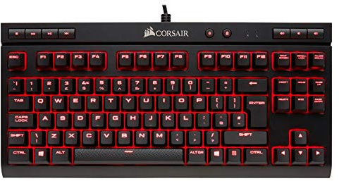 Corsair K63 Tastiera Meccanica Gaming, Cherry MX Red, Retroilluminato Rosso, Italiano QWERTY, 87 tasti, Nero