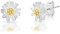 DTPsilver - Damen - Ohrstecker Ohrringe 925 Sterling Silber und Gelb Vergoldet - Gänseblümchen 8 x 8 mm