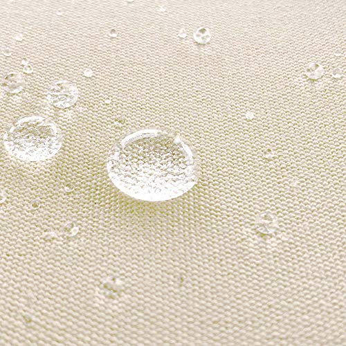 novely® ARAGON WATERPROOF UV+ - Premium Outdoor-Stoff - Lichtechter Möbelstoff - Polsterstoff in Baumwoll-Optik - Markisenstoff - Pflegeleichte Meterware 1lfm (05 Creme)