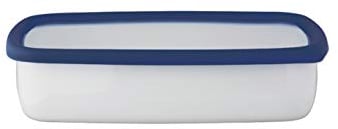 HoneyWare CLASSIC LINE Emaille Frischhaltedose mit Deckel | Flach | 1,6 L | hitzebeständig bis 400°C | Meal Prep Boxen für alle Herdarten, Backofen und Grill geeignet | Aufbewahrungsbox mit Deckel