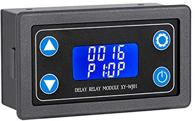 DROK Modulo relè di ritardo, DC 6-30 V, relè temporizzatore 12 V 24 V 0.01s-9999 min 50 mA modulo interruttore timer digitale ritardo ciclo AC 220 V controller di accensione e spegnimento con display