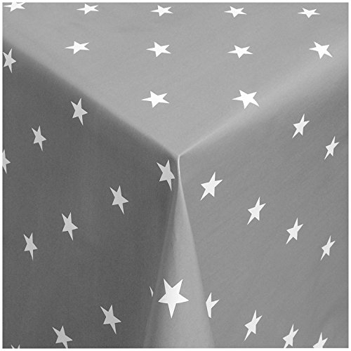 TEXMAXX® Wachstuchtischdecke Weihnachten versch. Größen - 100 x 140 cm/abwaschbare Tischdecke/Wachstischdecke/Weihnachts Wachstuch Tischdecke in Grau-Weiß