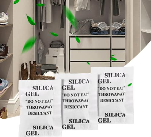 Tree2018 Kieselgelbeutel, 200 Stück Kieselgel-Beutel, Trockenmittel – Feuchtigkeit Feuchtigkeit Absorber Luftentfeuchter Schimmelgerüche für Lebensmittel Kleiderschrank Schrank