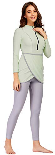 seafanny Damen-Badeanzug, 3-teilig, muslimische Bademode, volle Abdeckung, Hijab Burkini bescheidener Badeanzug 2XL(44)