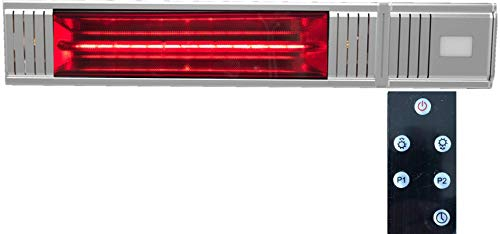 Millarco 58632 „Golden-Tube Terassenheizer inkl. Fernbedienung für Wandmontage Balkon Wintergarten Heizung Infrarot Strahler Wand Elektro-Infrarot-Heizstrahler Terassenstrahler Wärmestrahler elektris