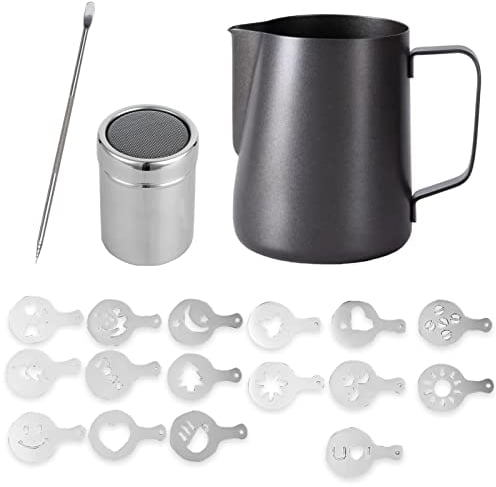 Stainless Steel Barista Milk Jug - 350ml Black, Ideal for Coffee Machine - Frothing Pitcher