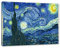 Vincent Van Gogh - Die Sternennacht als Leinwandbild / Größe: 60x40 cm / Wandbild / Kunstdruck / fertig bespannt, Weiß