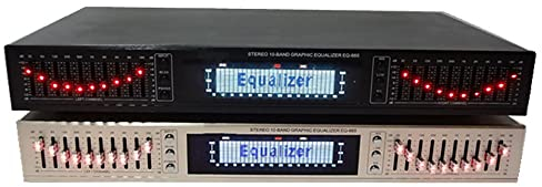 DDARKHORSE EQ665 HiFi-Equalizer Home EQ mit Doppel-Equalizer, 10 Stereo-Band, Treble Alto Bass, Regulierung mit integriertem Bluetooth, Schwarz