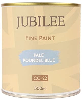 Guild Lane Jubilee Furniture Paint – Upcycle & Transform Wood, Metal & Glass – Soft Sheen Finish for Indoor & Outdoor – Durable & Easy to Apply Multi-Surface Paint (Pale Roundel Blue, 500ml)