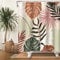 Bovlleetd Botanical Rideau de Douche Abstrait Tropical Plantes Medieval Maple Palm Leaf Rideau de Douche Boho Boy Girl Bathroom Art Decor Curtain Geometric Tub Decoration Curtain 152x183cm