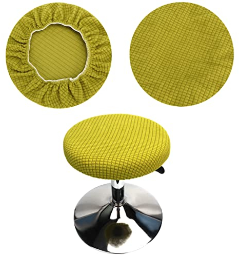 HuaLiSiJi Hockerbezug Rund 30-40cm Bezug Hocker Rund Elastischer Hocker Rundbezug, Waschbar Pflegeleicht Weich und Langlebig,für Runde Oder Quadratische Hocke (1 Stück Grün)