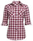 UNibelle Trachtenbluse Damen Kariert Hemden Langarm Trachtenhemd Oktoberfest Bluse Karohemd HolzfäLlerhemd Oberteile Casual V-Ausschnitt Hemdbluse Weinrot-B S