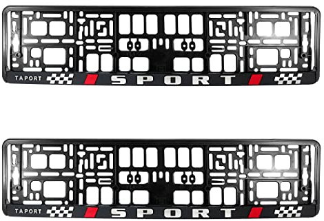 PAIR (2PCS) TAPORT SPORT 3D Car Registration License Number Plate Surround Holder Frame Surround
