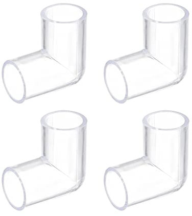 sourcing map 2Pcs Clear Elbow Fitting, 20mm/0.79 2 Way Acrylic Elbow 90 Degree L-Shaped Pipe Fitting Adapter for Connecting Water Pipes