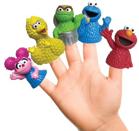 Sesame Street 5 Piece Finger Puppet Set - Easter Basket Stuffers, Easter Egg Fillers, Easter Decorations, Party Favors, Educational, Playtime, Bath Toys (69230), 0.14 pounds