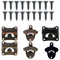 6 Pièces Nouvelle Combinaison Décapsuleur Mural Vintage, Carré Ouvre Bouteille Mural Vintage, Château Décapsuleur Biere Mural avec 18 Vis, pour Bar, la Maison,la Cuisine,Le Jardin, Restaurants, Cafés