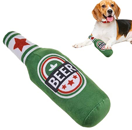 ulapithi Quietschendes Hundespielzeug Quietschspielzeug Plüsch-Hundespielzeug, Weiches Bierflaschen Kauspielzeug Hundespielzeug Gegen Langeweile Für Kleine Mittlere Große Hunde (1 Stück)